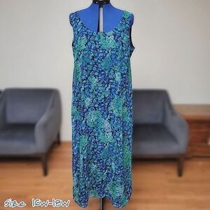 Vtg Coldwater Creek batik paisley floral maxi dress